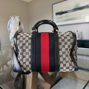Gucci GG CANVAS Joy Boston Web W/Strap Navy